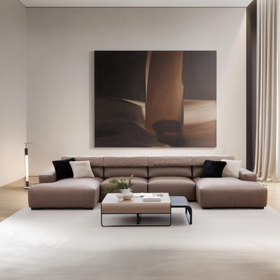 Chestnut Double Chaise Sectional