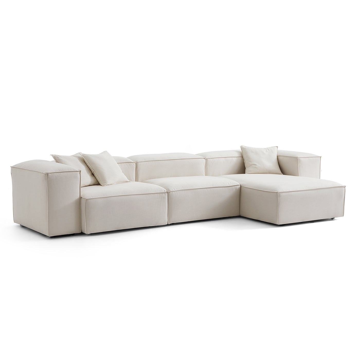 Freedom Modular Sectional Sofa-Beige-143.7"-High