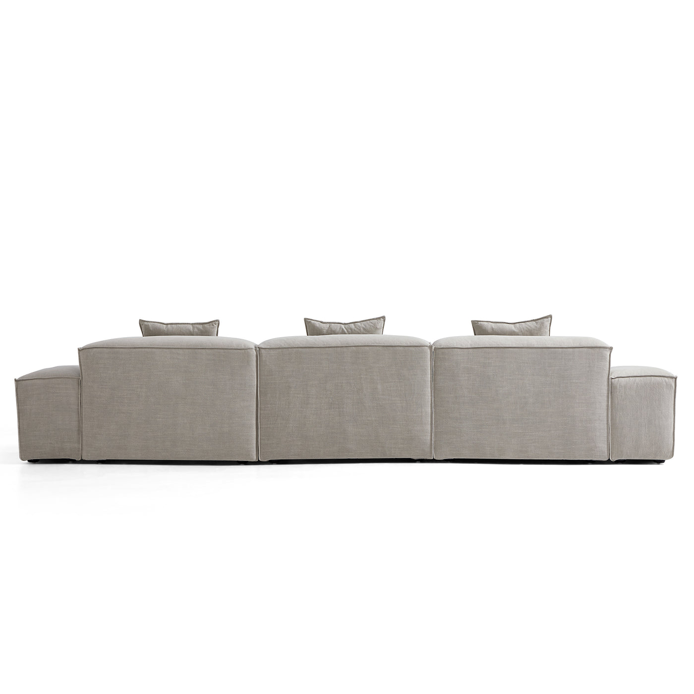 Freedom Modular New Gray Sectional Sofa-Sand-143.7"-Low