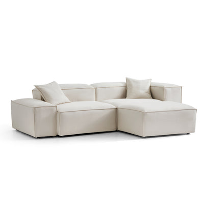 Freedom Modular Sofa with Ottoman-Beige-106.3"-Low & High