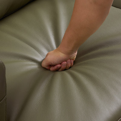 Olivia Top Grain Genuine Leather Sofa-Olive