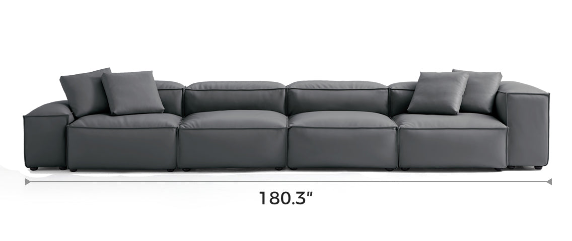 Flex Modular Dark Gray Genuine Leather Sofa