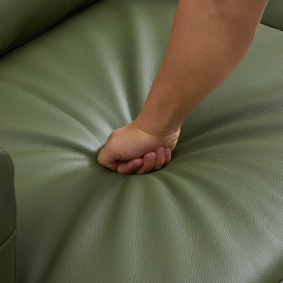 Olivia Green Top Grain Genuine Leather Sofa-Green