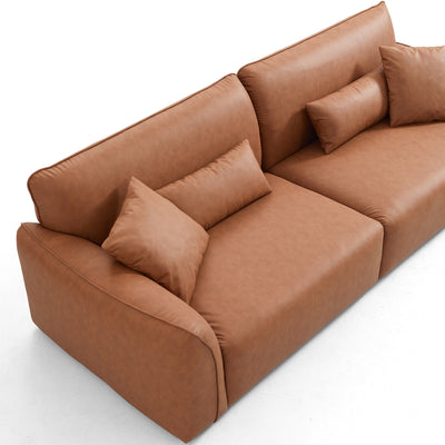 Milano Moda Minimalist Brown Sofa-Brown