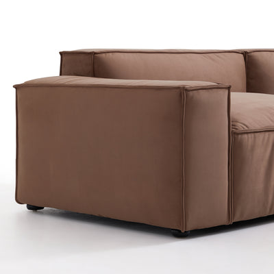 Luxury Minimalist Brown Fabric Sofa-Brown