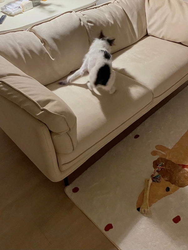 Luxury Minimalist Brown Fabric Daybed Sofa