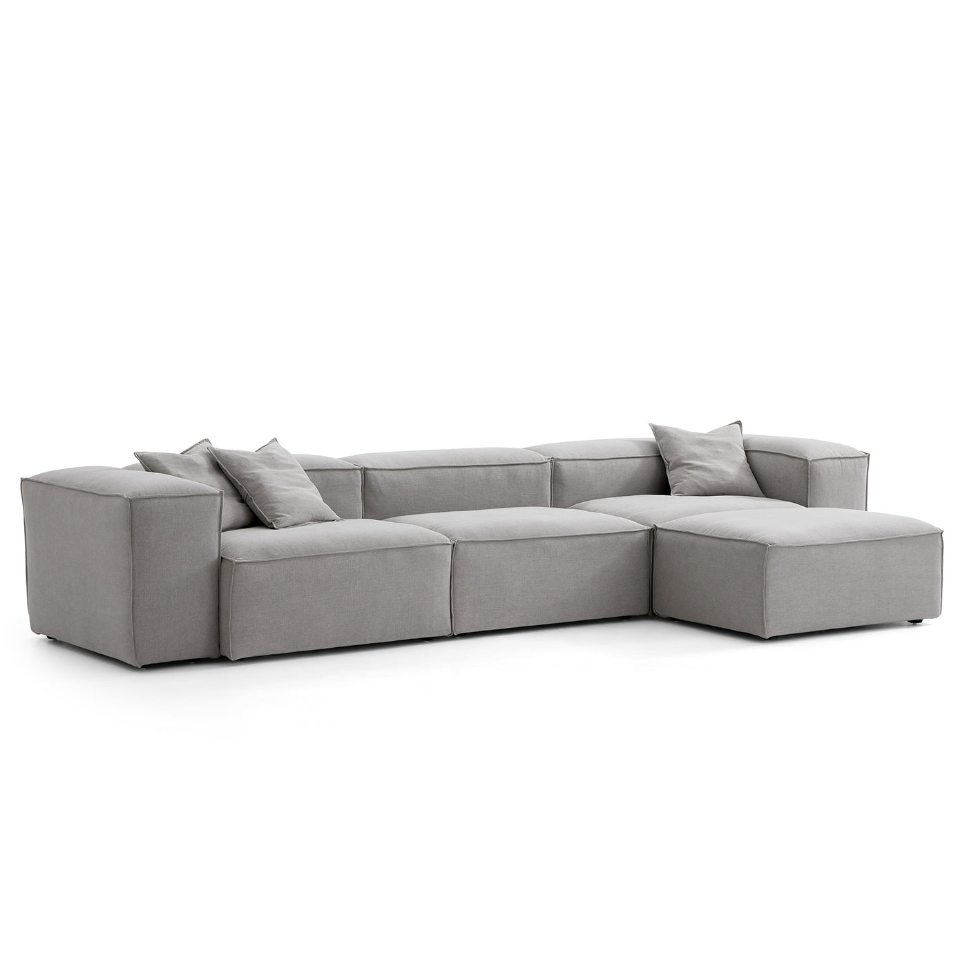 Freedom Modular Sofa with Ottoman-New Gray-143.7"-High