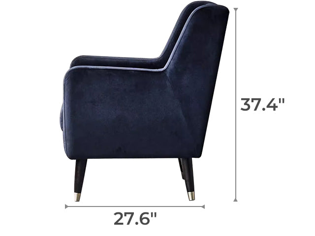 Eden Ink Blue Velvet Lounge Chair