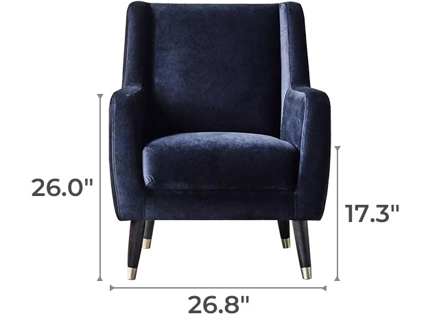 Eden Ink Blue Velvet Lounge Chair