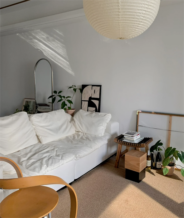 Tender Wabi-Sabi Gray Sofa and Ottoman