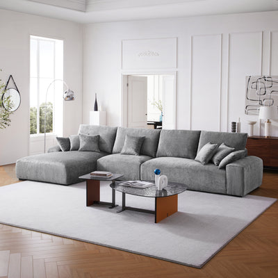 The Empress Beige Sectional-Gray