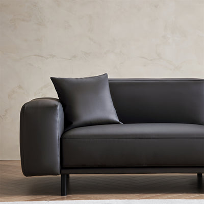 Noble Dark Gray Leather Sofa-Dark Gray