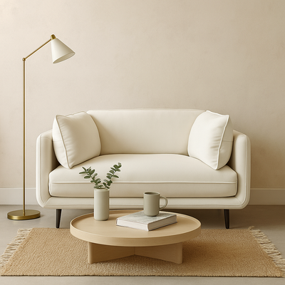 Vanilla White Leather Armchair