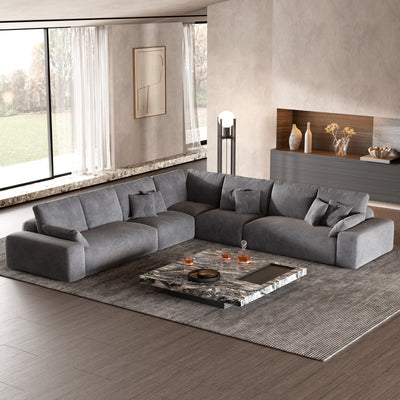 The Empress Gray Corner Sectional Sofa-Gray