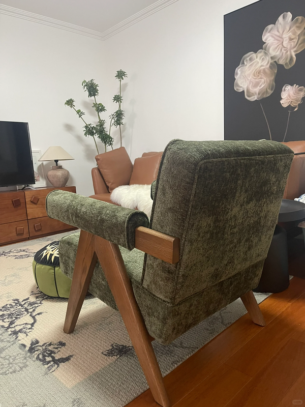 Wooster Green Chenille Velvet Accent Chair