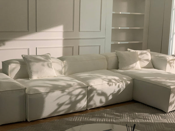 Freedom Modular White Double-Sided Sectional Sofa