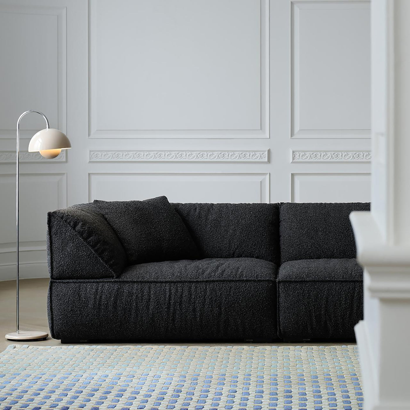Brioche Soft Boucle Sofa-Black