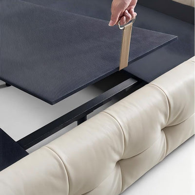 Marshmallow Leather Bed-Beige