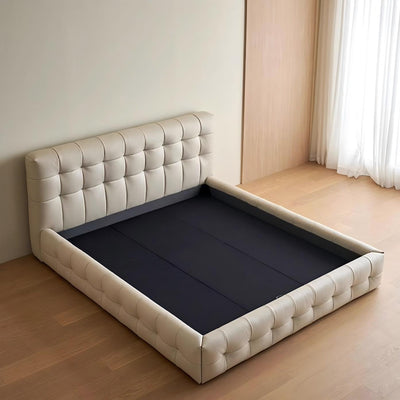 Marshmallow Leather Bed-Beige