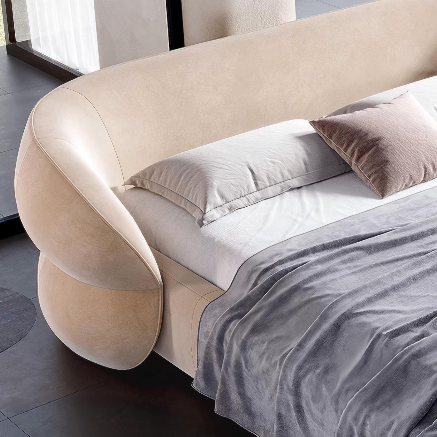 Oat Souffle Velvet Bed