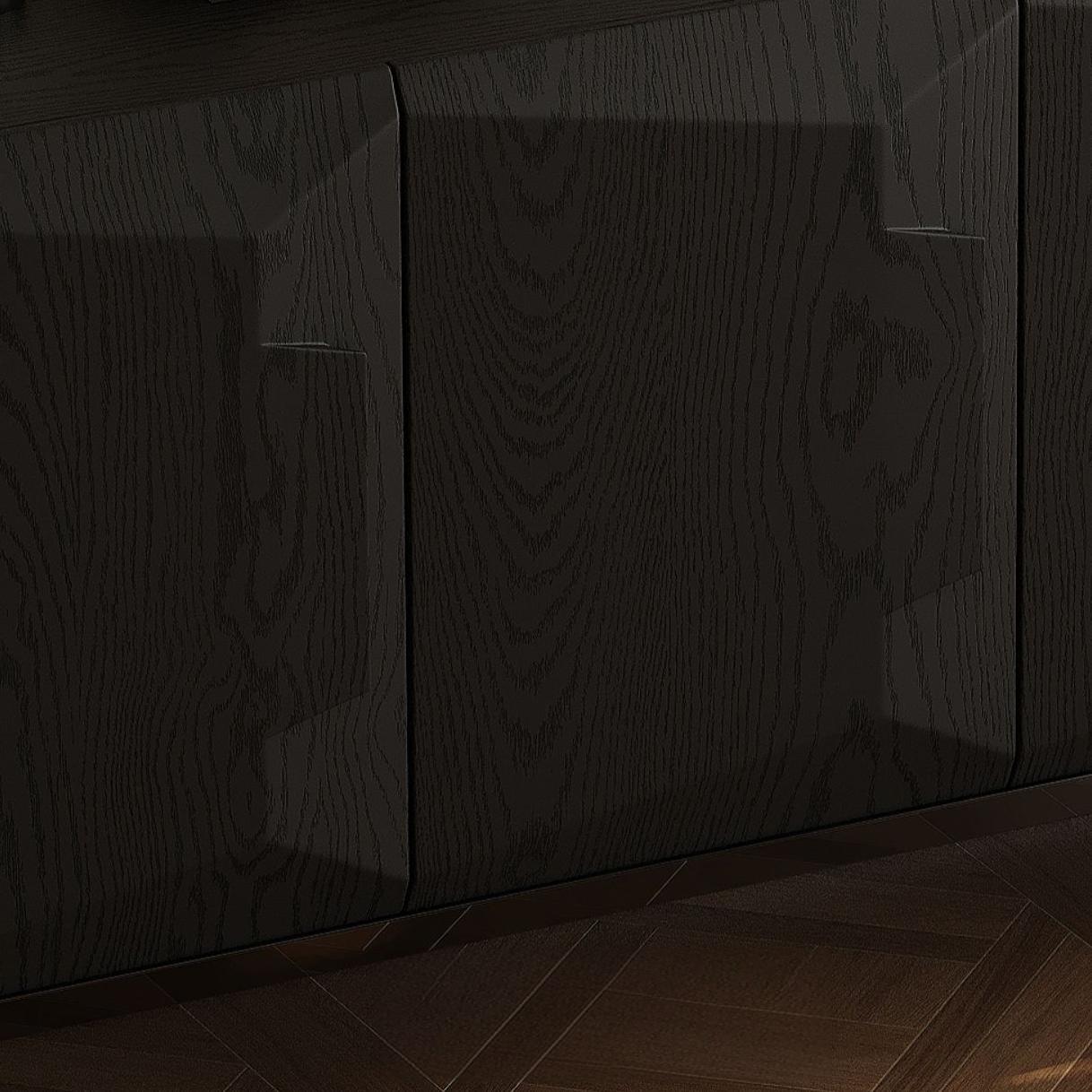 Florence Black Solid Wood Sideboard Cabinet