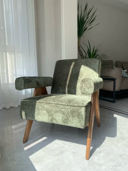 Wooster Green Chenille Velvet Accent Chair