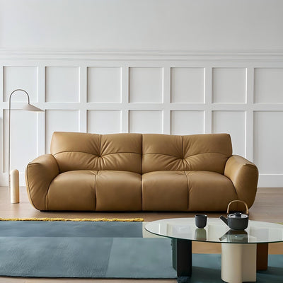 Cocoa Loaf Leather Sofa-Camel