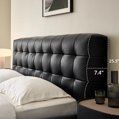 Marshmallow Leather Bed-Black