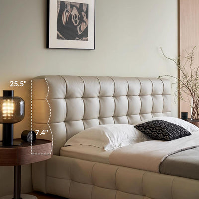 Marshmallow Leather Bed-Beige