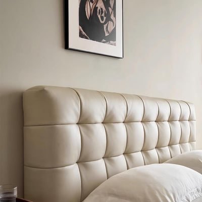Marshmallow Leather Bed-Beige