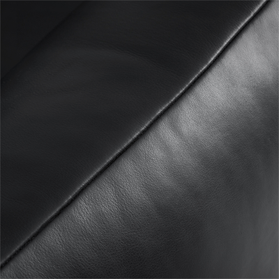 Croissant Noir Top Grain Leather Sofa-Black