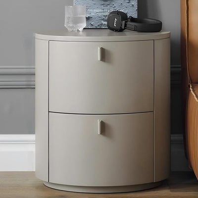Cream Cylinder Nightstand