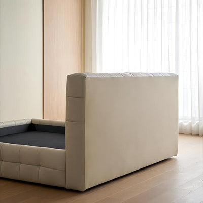 Marshmallow Leather Bed-Beige