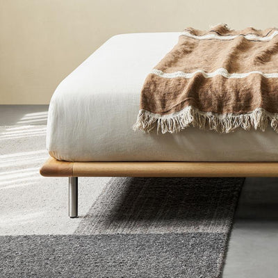 Brownie Crust Leather Bed-Ash