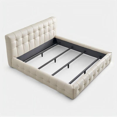 Marshmallow Leather Bed-Beige