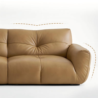 Cocoa Loaf Leather Sofa-Camel
