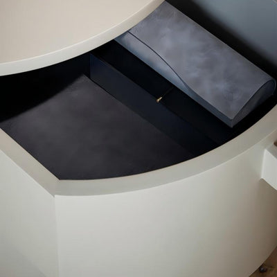 Cream Cylinder Nightstand