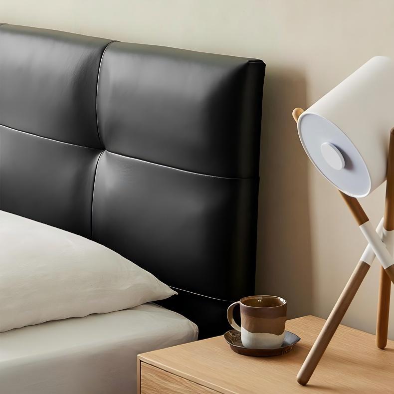 Brownie Crust Leather Bed-Ash