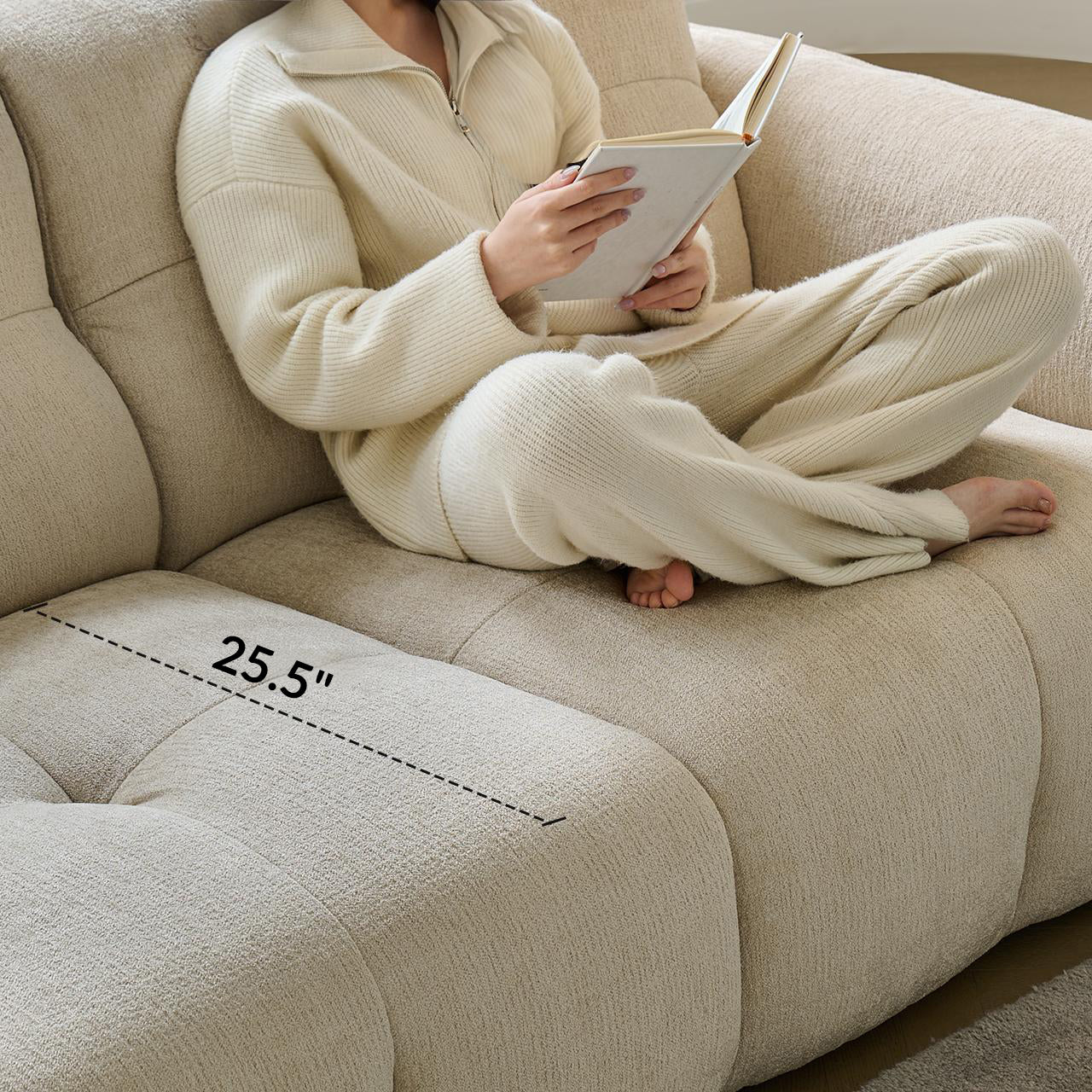 Cocoa Loaf Fabric Sofa-Beige