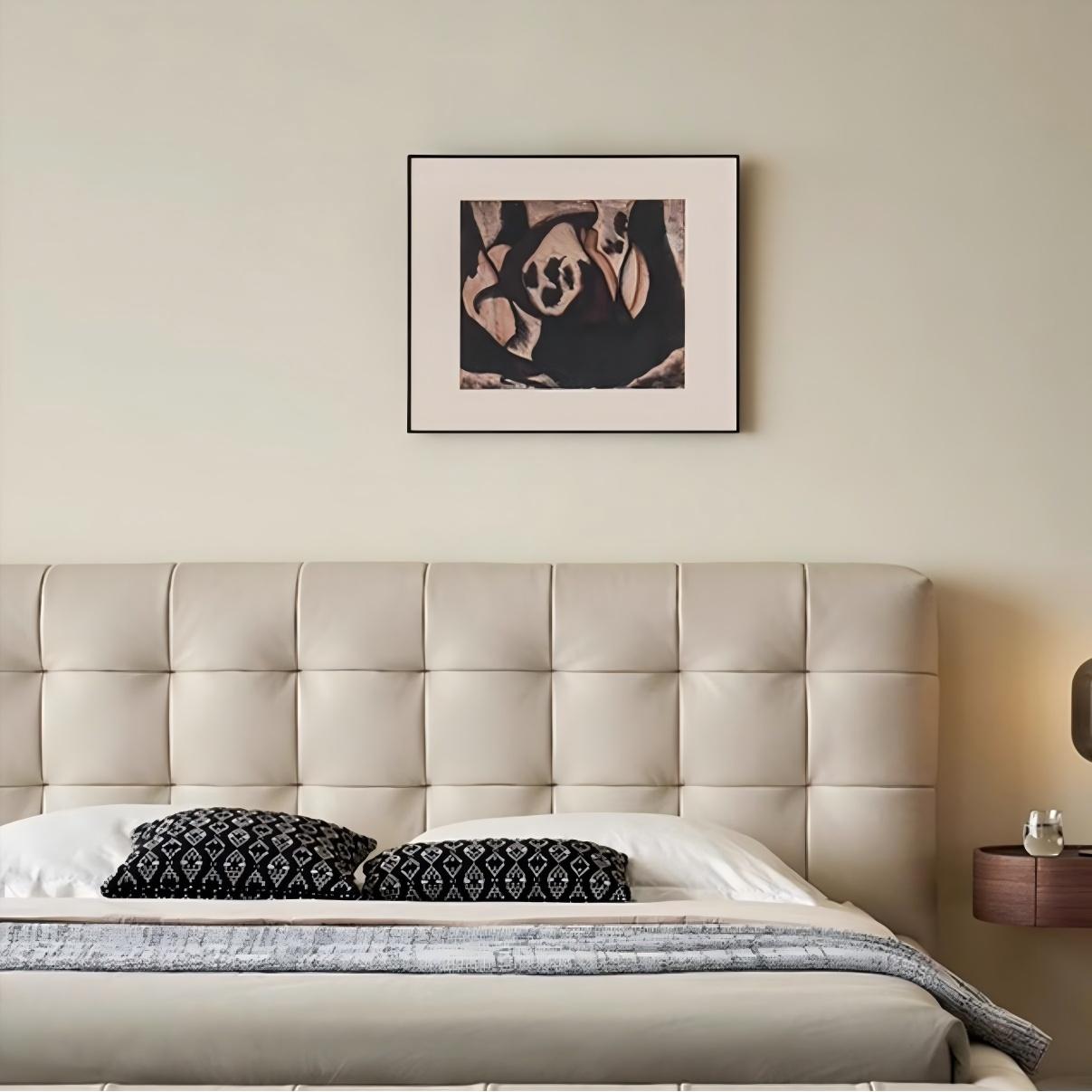 Marshmallow Leather Bed-Beige