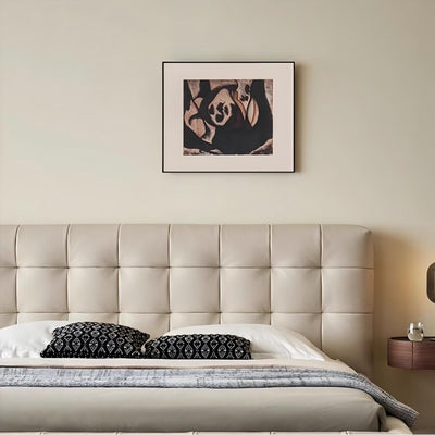 Marshmallow Leather Bed-Beige