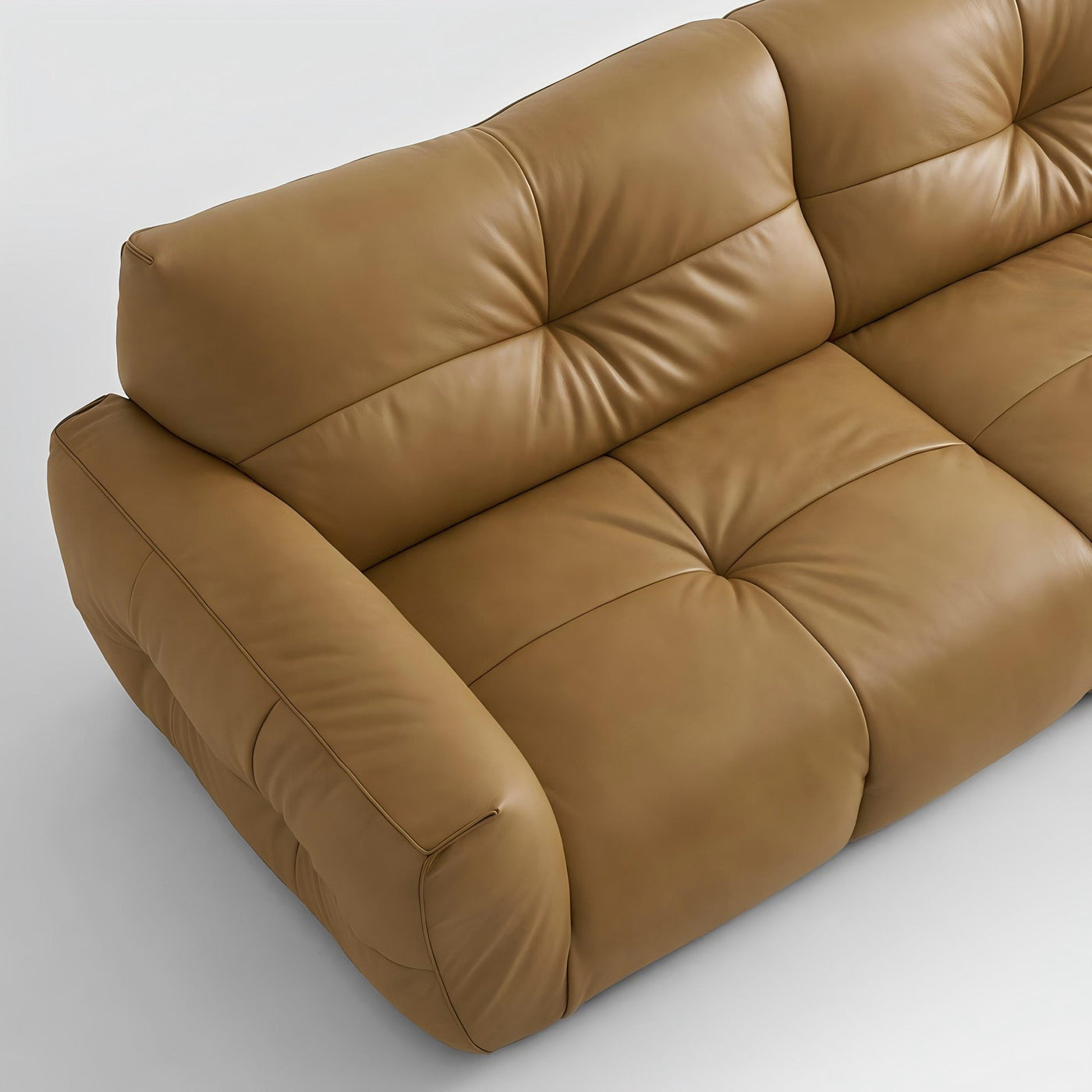 Cocoa Loaf Leather Sofa-Camel