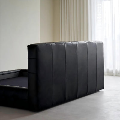 Marshmallow Leather Bed-Black