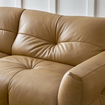 Cocoa Loaf Leather Sofa-Camel