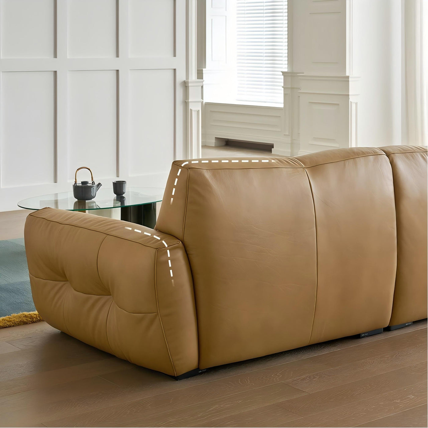 Cocoa Loaf Leather Sofa-Camel