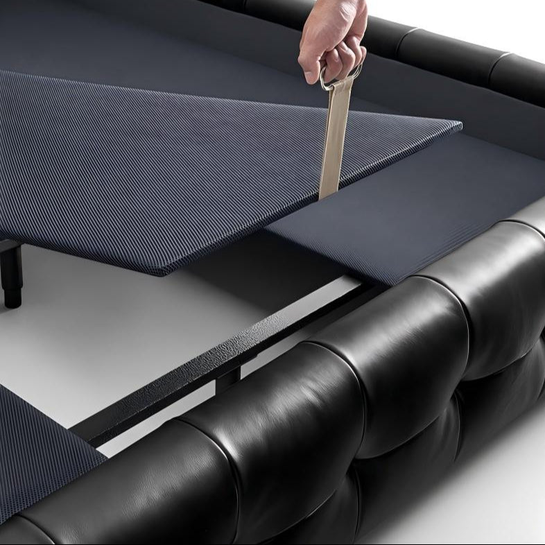 Marshmallow Leather Bed-Black