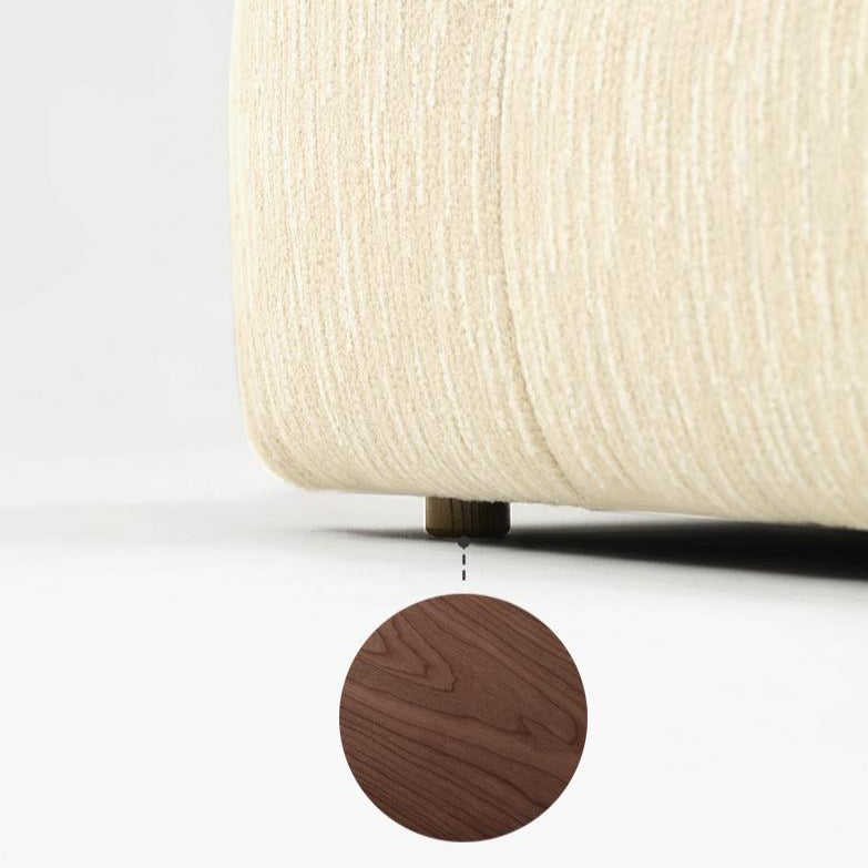 Almond Cream Curved Sectional Sofa-Beige