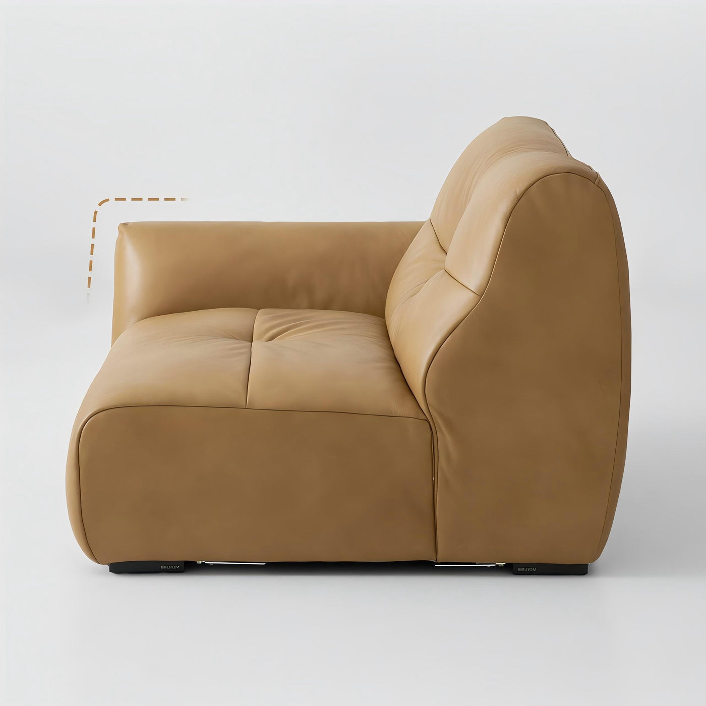Cocoa Loaf Leather Sofa-Camel