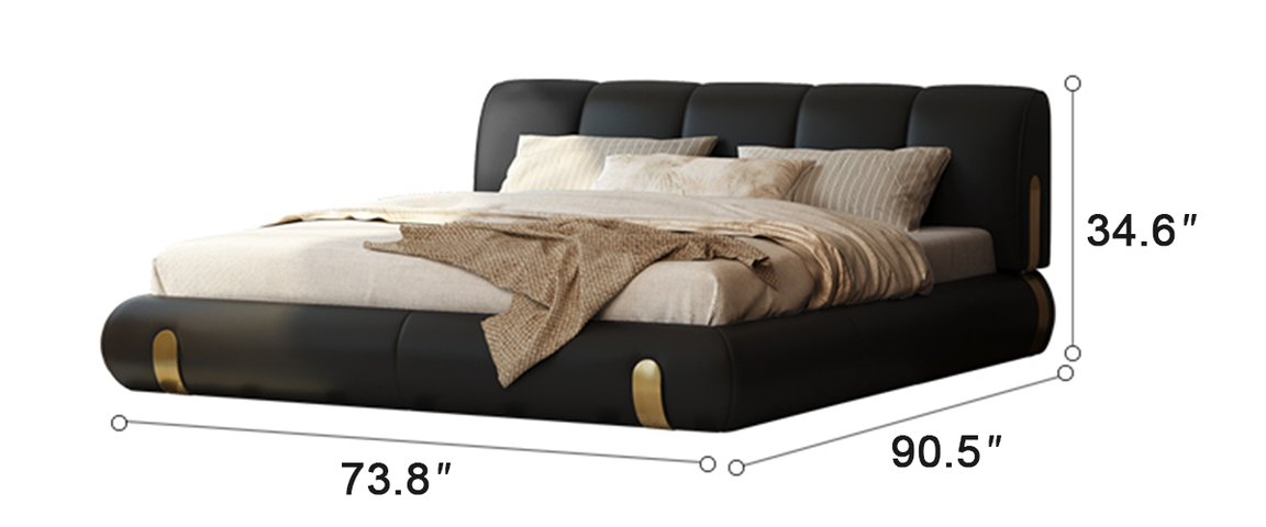 Aurelius Midnight Leather Bed