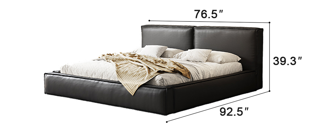 BlockSense Modern Leather Bed